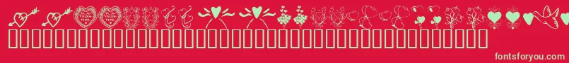 KrWithHeart-fontti – vihreät fontit punaisella taustalla