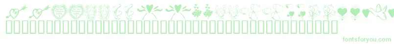 Fonte KrWithHeart – fontes verdes em um fundo branco