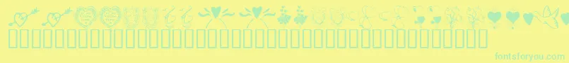 KrWithHeart Font – Green Fonts on Yellow Background