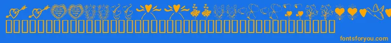 Fonte KrWithHeart – fontes laranjas em um fundo azul