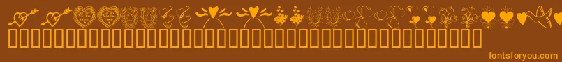 KrWithHeart-Schriftart – Orangefarbene Schriften auf braunem Hintergrund