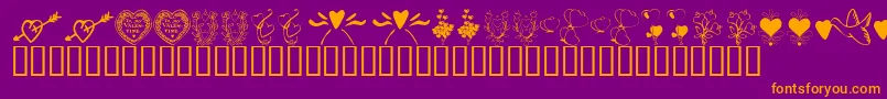 フォントKrWithHeart – 紫色の背景にオレンジのフォント