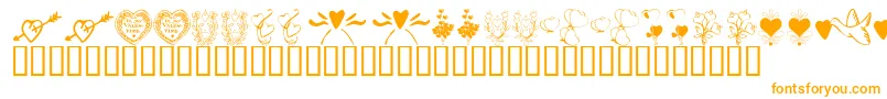 KrWithHeart-fontti – oranssit fontit valkoisella taustalla