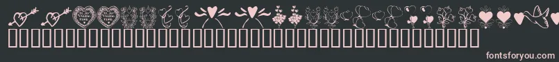 Fonte KrWithHeart – fontes rosa em um fundo preto