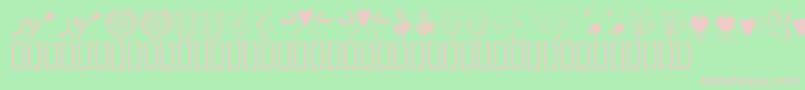 Fonte KrWithHeart – fontes rosa em um fundo verde
