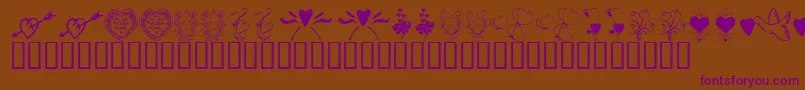 KrWithHeart-fontti – violetit fontit ruskealla taustalla