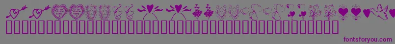 Шрифт KrWithHeart – фиолетовые шрифты на сером фоне