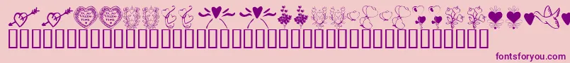 KrWithHeart-fontti – violetit fontit vaaleanpunaisella taustalla