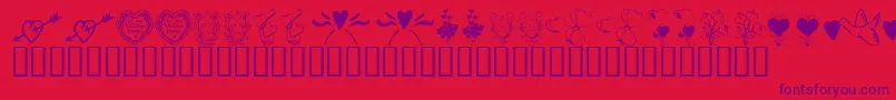 KrWithHeart Font – Purple Fonts on Red Background