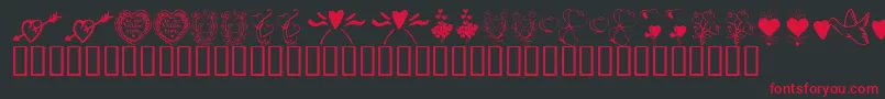 フォントKrWithHeart – 黒い背景に赤い文字