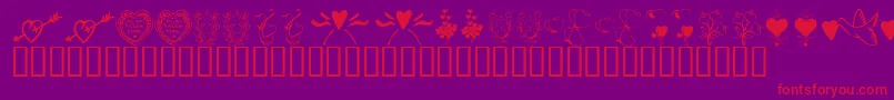 フォントKrWithHeart – 紫の背景に赤い文字