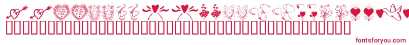 KrWithHeart-Schriftart – Rote Schriften auf weißem Hintergrund