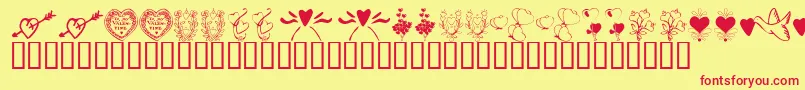 フォントKrWithHeart – 赤い文字の黄色い背景