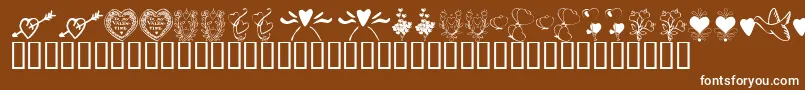 Шрифт KrWithHeart – белые шрифты на коричневом фоне