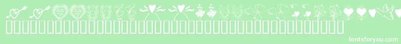 Шрифт KrWithHeart – белые шрифты на зелёном фоне