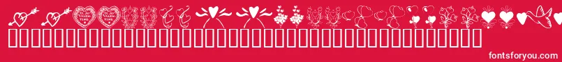 KrWithHeart-fontti – valkoiset fontit punaisella taustalla