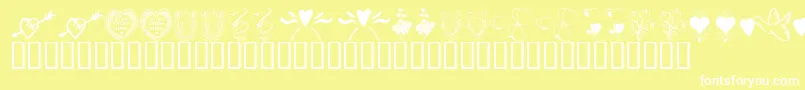 Fonte KrWithHeart – fontes brancas em um fundo amarelo