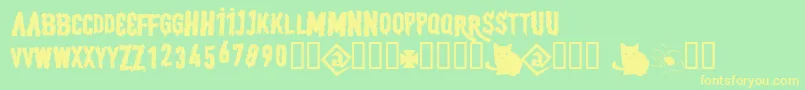 BjRevolta Font – Yellow Fonts on Green Background