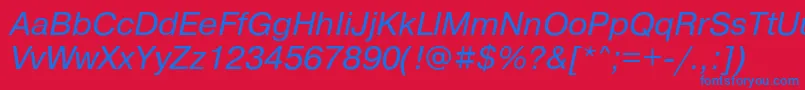 PragmaticacOblique Font – Blue Fonts on Red Background