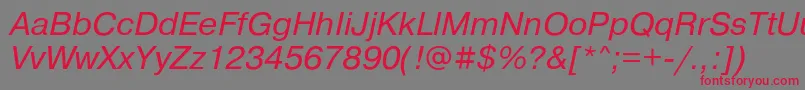 PragmaticacOblique Font – Red Fonts on Gray Background