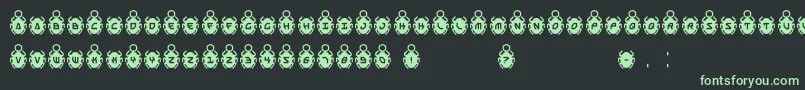 フォントScarabSolid – 黒い背景に緑の文字