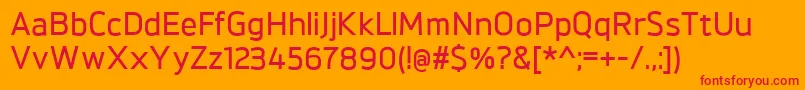 フォントBrokmanDemibold – オレンジの背景に赤い文字