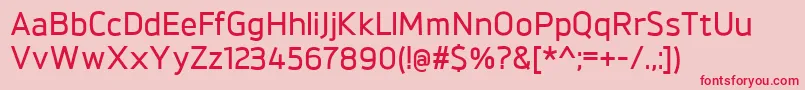 フォントBrokmanDemibold – ピンクの背景に赤い文字