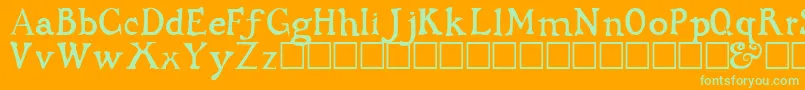 BuccaneerRegular-Schriftart – Grüne Schriften auf orangefarbenem Hintergrund