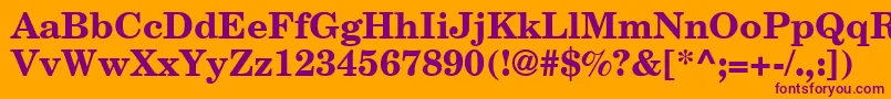 CenturySchoolbookRepriseSsiBold Font – Purple Fonts on Orange Background