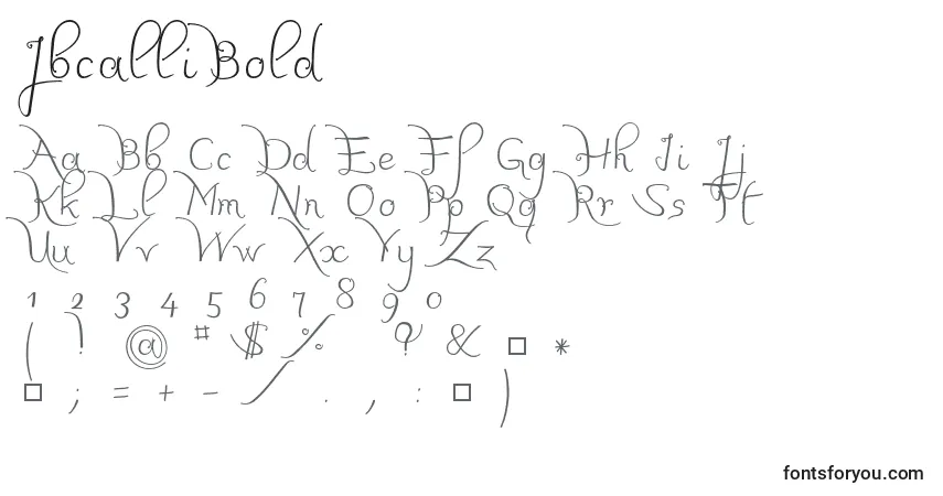 Schriftart JbcalliBold – Alphabet, Zahlen, spezielle Symbole