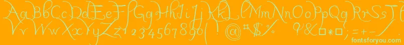 JbcalliBold Font – Green Fonts on Orange Background