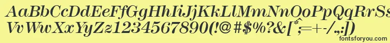 M791ModernItalic Font – Black Fonts on Yellow Background