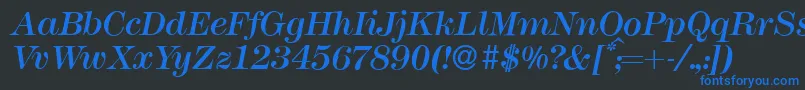 M791ModernItalic Font – Blue Fonts on Black Background