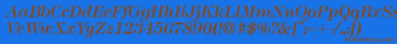 Шрифт M791ModernItalic – коричневые шрифты на синем фоне