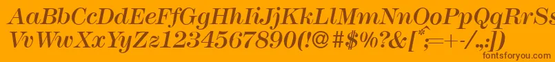 M791ModernItalic Font – Brown Fonts on Orange Background