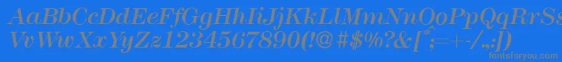 M791ModernItalic Font – Gray Fonts on Blue Background