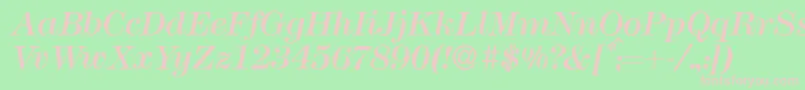 M791ModernItalic Font – Pink Fonts on Green Background