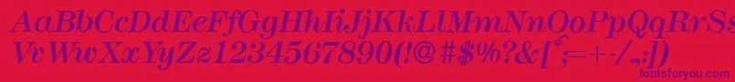 M791ModernItalic Font – Purple Fonts on Red Background