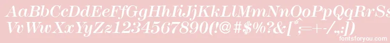 M791ModernItalic Font – White Fonts on Pink Background