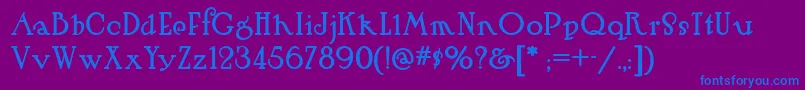 Hut Font – Blue Fonts on Purple Background