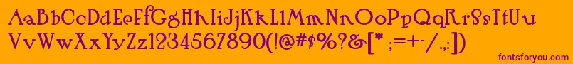 Hut Font – Purple Fonts on Orange Background