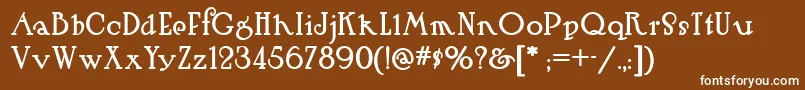 Шрифт Hut – белые шрифты на коричневом фоне
