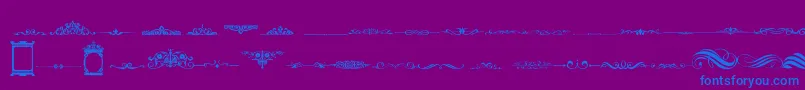 VintageDecorativeSigns2-Schriftart – Blaue Schriften auf violettem Hintergrund