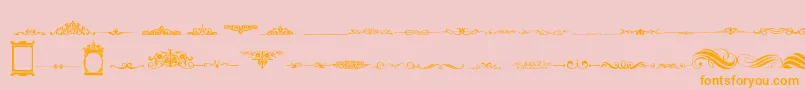 Czcionka VintageDecorativeSigns2 – pomarańczowe czcionki na różowym tle