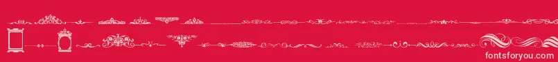 VintageDecorativeSigns2 Font – Pink Fonts on Red Background
