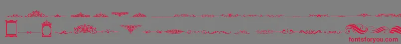 VintageDecorativeSigns2 Font – Red Fonts on Gray Background