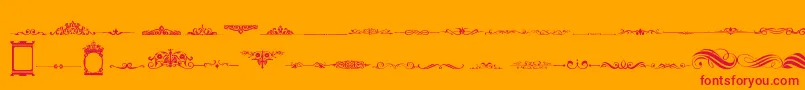 VintageDecorativeSigns2 Font – Red Fonts on Orange Background