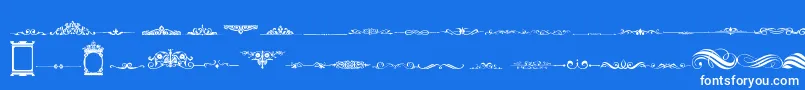 Шрифт VintageDecorativeSigns2 – белые шрифты на синем фоне