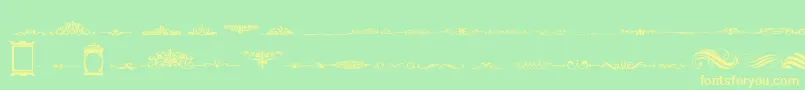 VintageDecorativeSigns2 Font – Yellow Fonts on Green Background