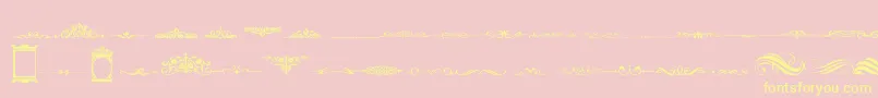Fonte VintageDecorativeSigns2 – fontes amarelas em um fundo rosa